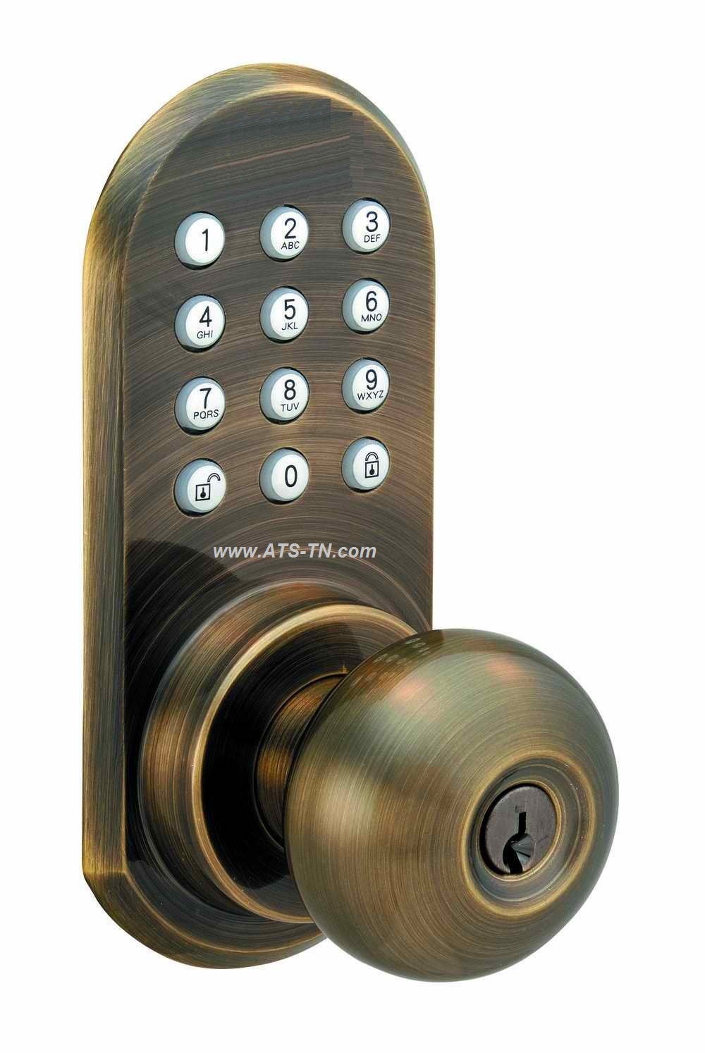 remote controll lock for door brass keypad no batteries