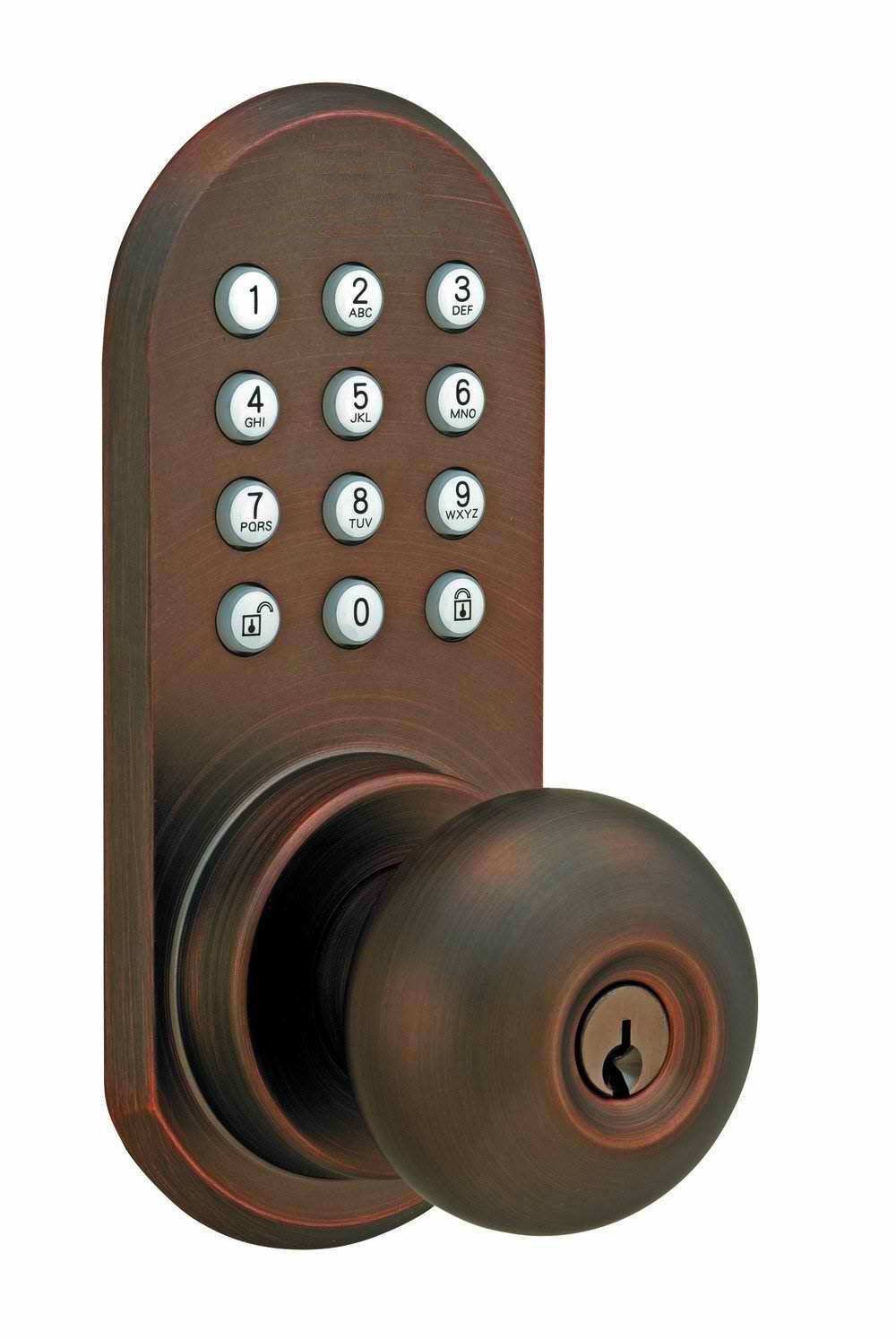 bronze keypad remote doorlock no batteries